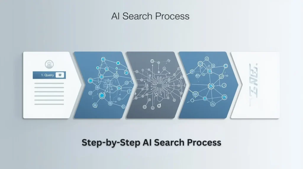 Step-by-step AI search process